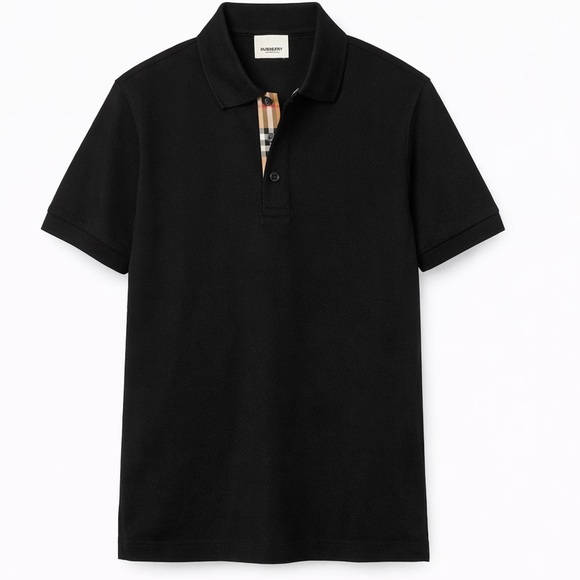 Burberry Black Polo Shirt Classic Design NWT S